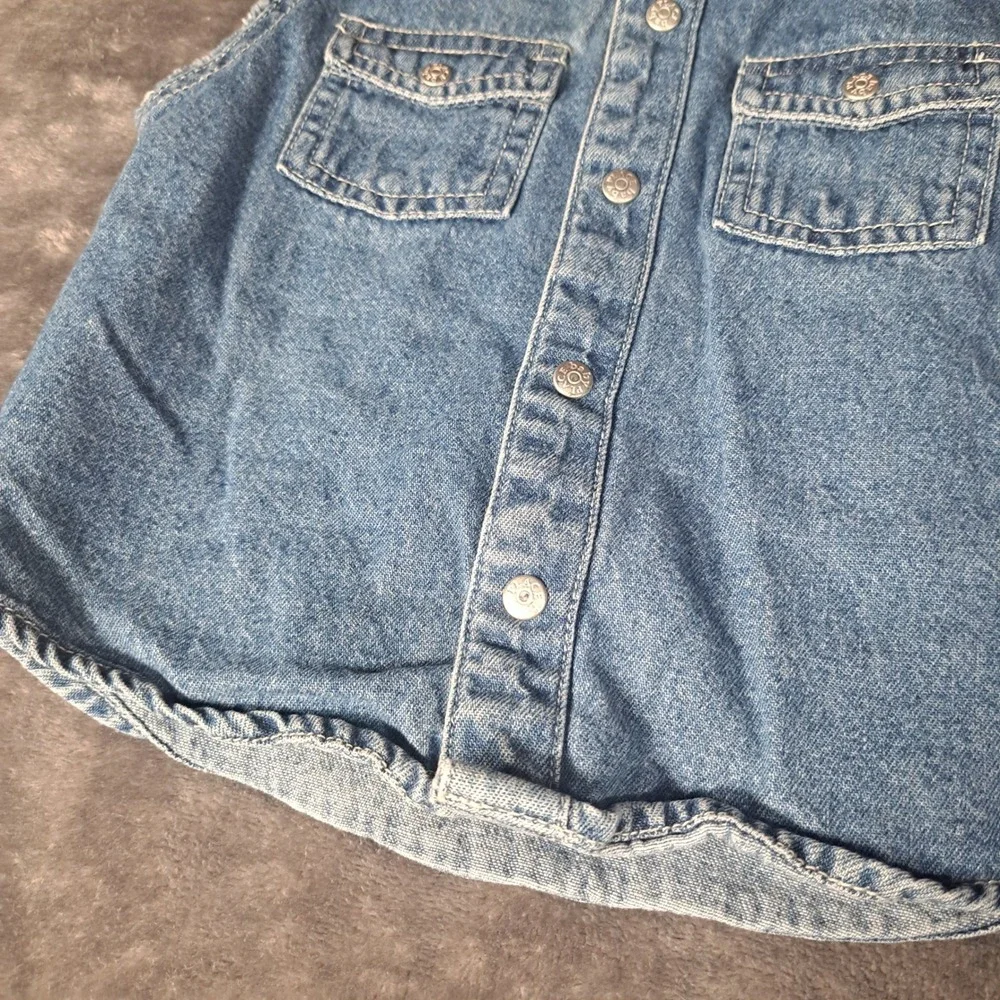 The Childrens Place Baby Denim Vest Blue 6-9 Months Retro Western Biker